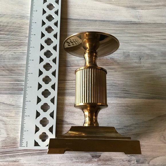 Annick Naudy Vintage MCM Solid Brass Candle Holder 6”